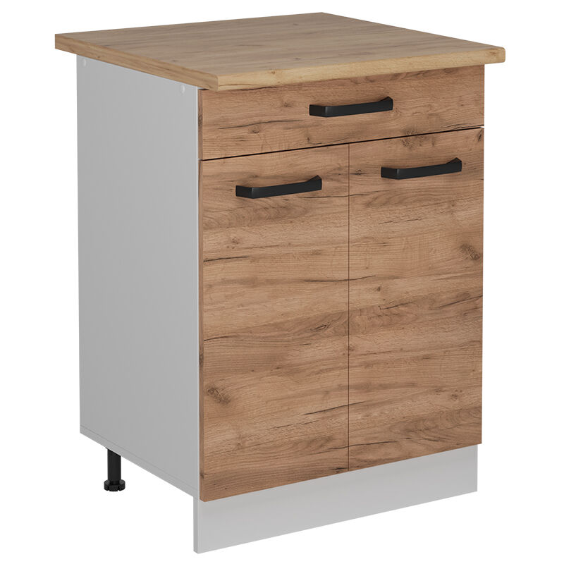 foto del prodotto mobiletto base per cucina r line, quercia dorata, 60 cm pl rovere vicco