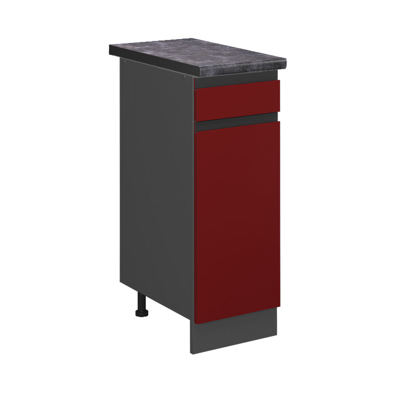 foto del prodotto mobiletto base per cucina r line, rosso, 30 cm , pl antracite vicco