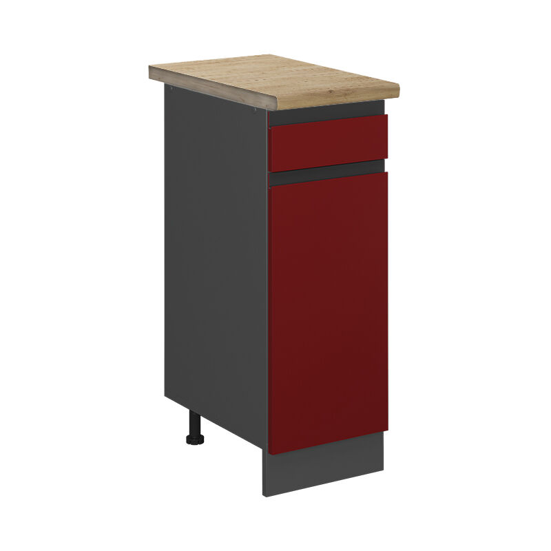 foto del prodotto mobiletto base per cucina r line, rosso, 30 cm , pl rovere vicco