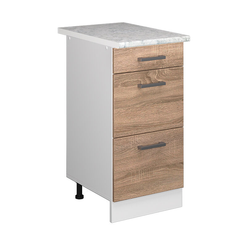 immagine 0 del prodotto mobiletto base per cucina r line, sonoma, 40 cm con cassetti pl marmo vicco