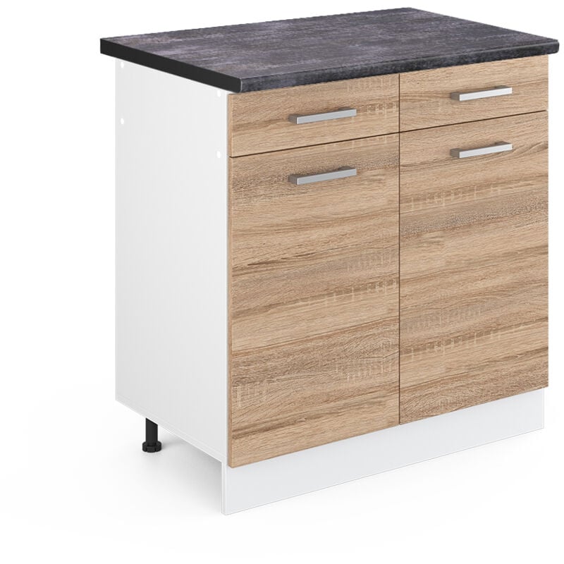 foto del prodotto mobiletto base per cucina r line, sonoma, 80 cm , pl antracite vicco