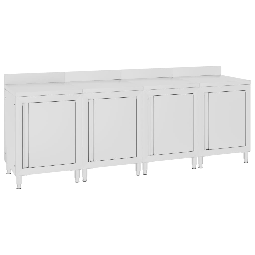 foto del prodotto mobiletto con piano di lavoro 240x60x96 cm in acciaio inox