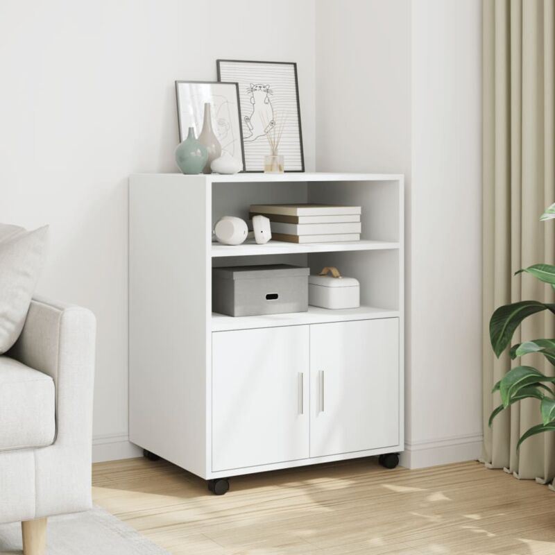 foto del prodotto mobiletto con ruote bianco 60x48x81 cm in truciolato vidaxl