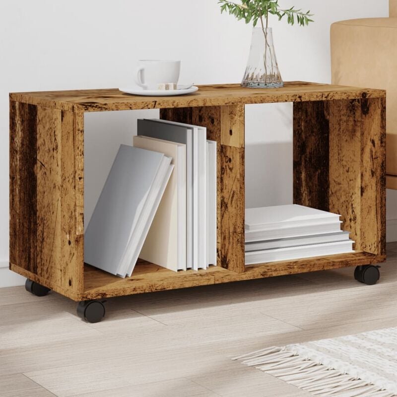 foto del prodotto mobiletto con ruote legno antico 72x33x42,5 cm in truciolato vidaxl