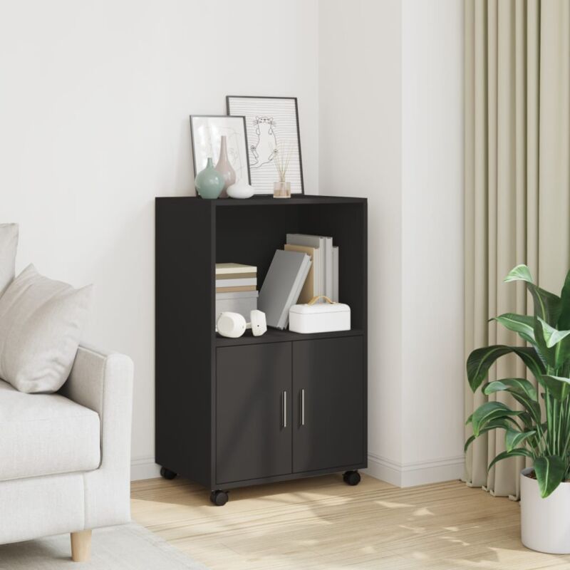 foto del prodotto mobiletto con ruote nero 55x40x91 cm in truciolato vidaxl