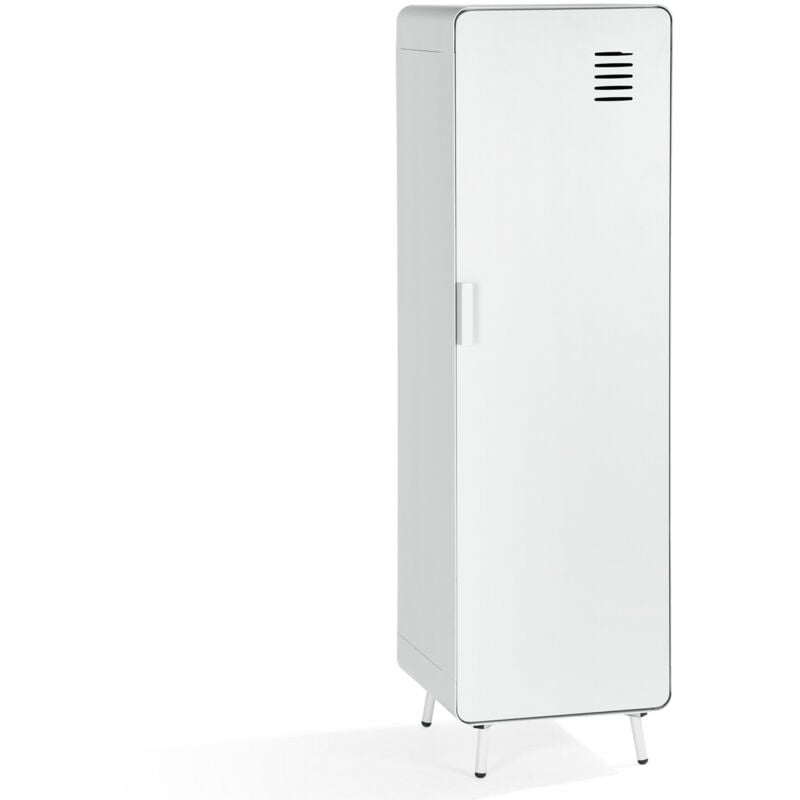 foto del prodotto mobiletto contenitore in metallo bianco sporco in stile industriale con ripiani meubles cosy
