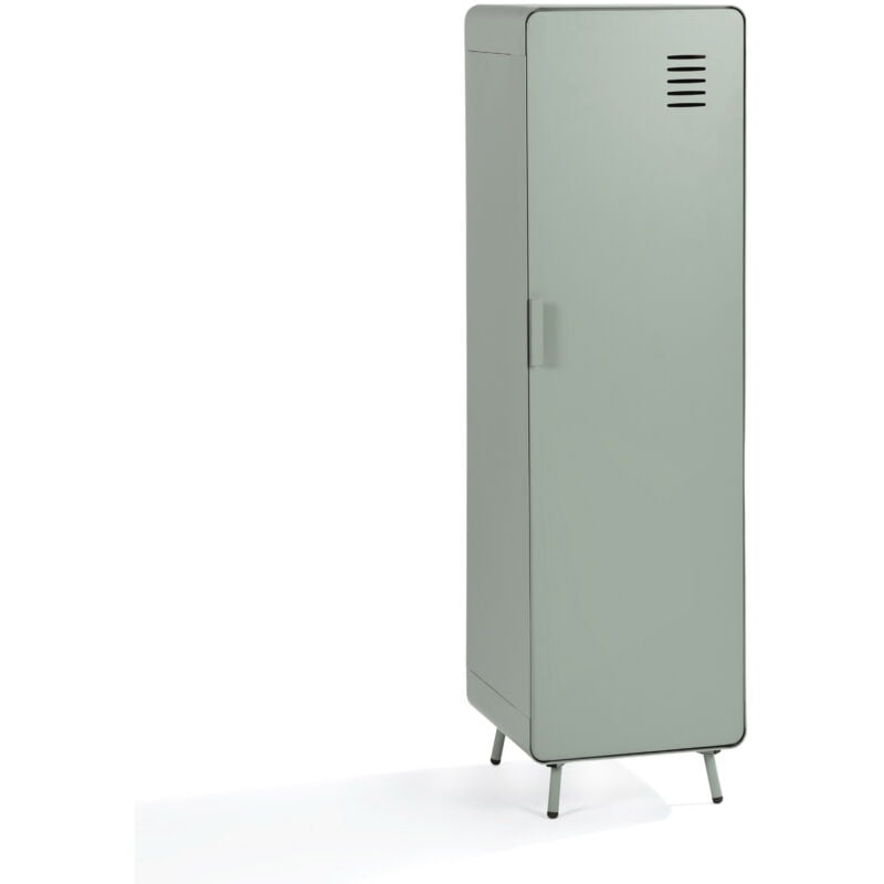 foto del prodotto mobiletto contenitore in metallo verde chiaro in stile industriale con ripiani meubles cosy