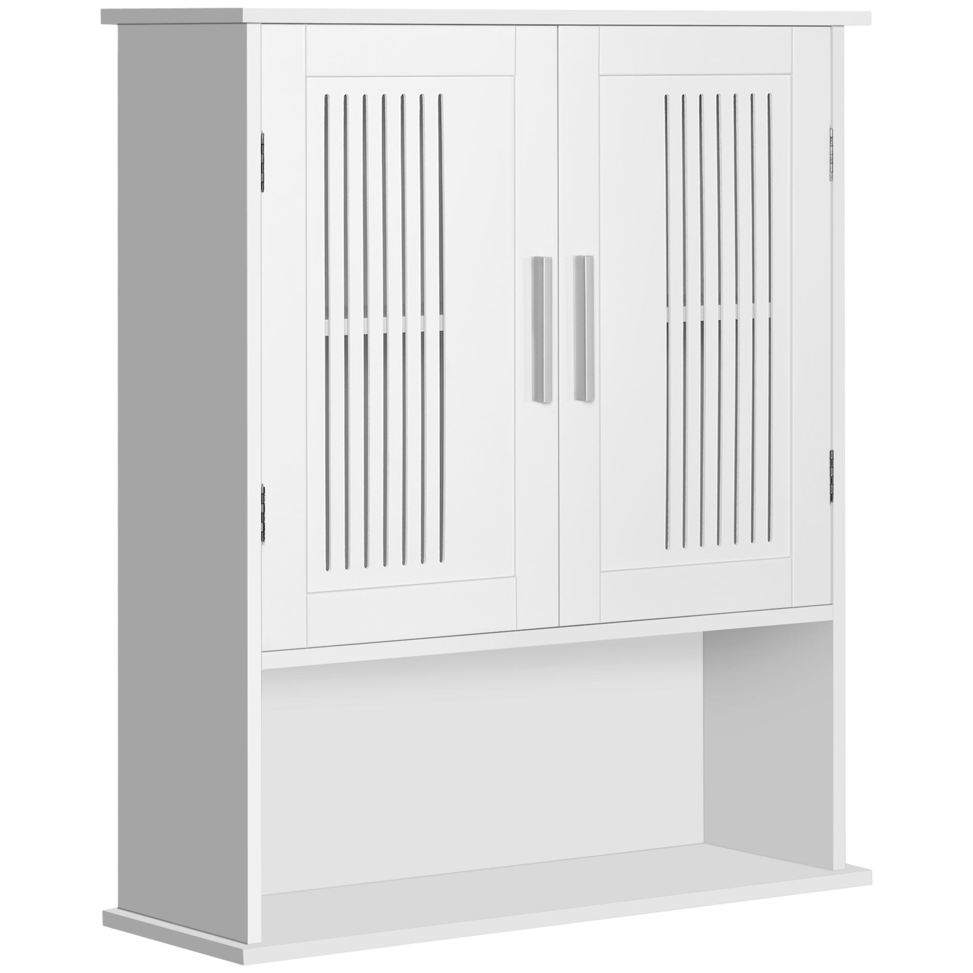 foto del prodotto mobiletto da bagno a muro 60x20x70 cm 2 ante 1 ripiano bianco