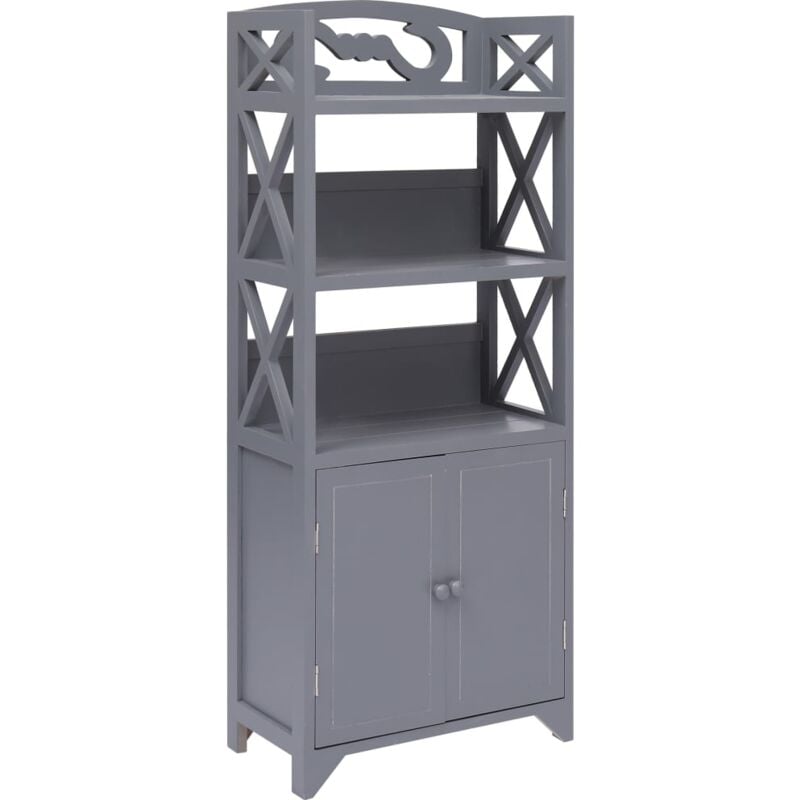 foto del prodotto mobiletto da bagno grigio 46x24x116 cm in legno di paulownia vidaxl