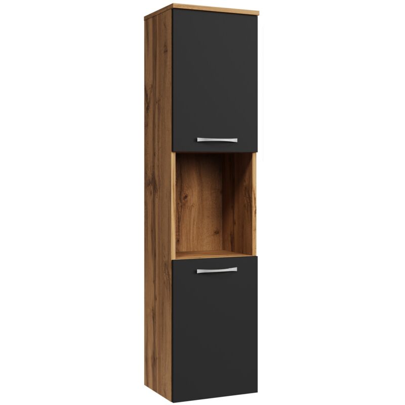 foto del prodotto mobiletto da bagno montreal 30 x 30 x 131 cm rovere nero opaco mobiletto