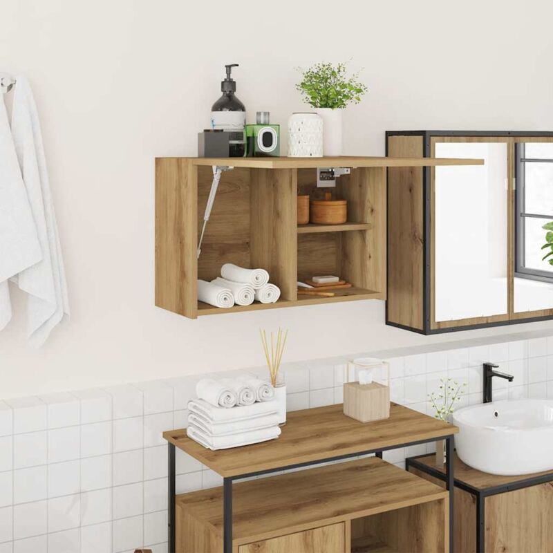 foto del prodotto mobiletto da bagno rovere artigianale 60x25x40 cm truciolato vidaxl