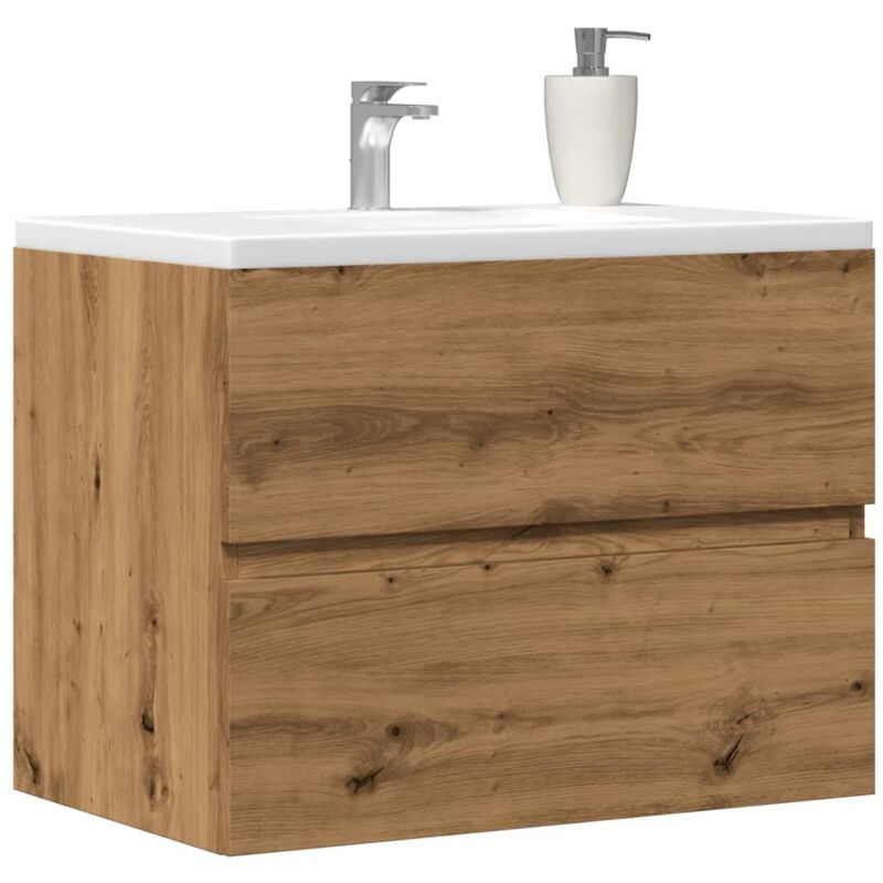 foto del prodotto mobiletto da bagno rovere artigianale 60x38,5x45 cm truciolato vidaxl