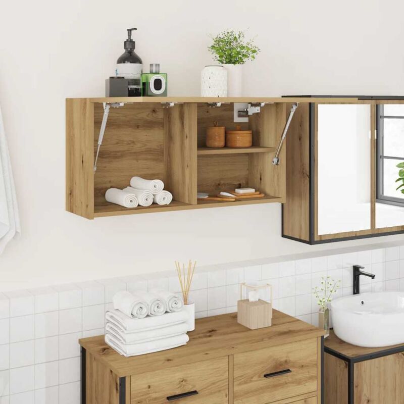 foto del prodotto mobiletto da bagno rovere artigianale 80x25x40 cm in truciolato vidaxl
