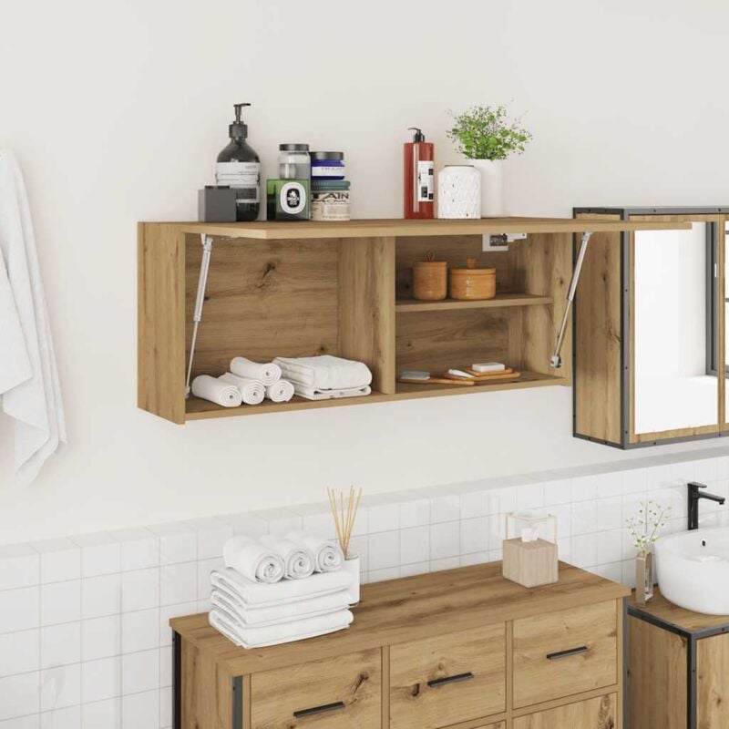foto del prodotto mobiletto da bagno rovere artigianale 8100x25x40 cm truciolato vidaxl