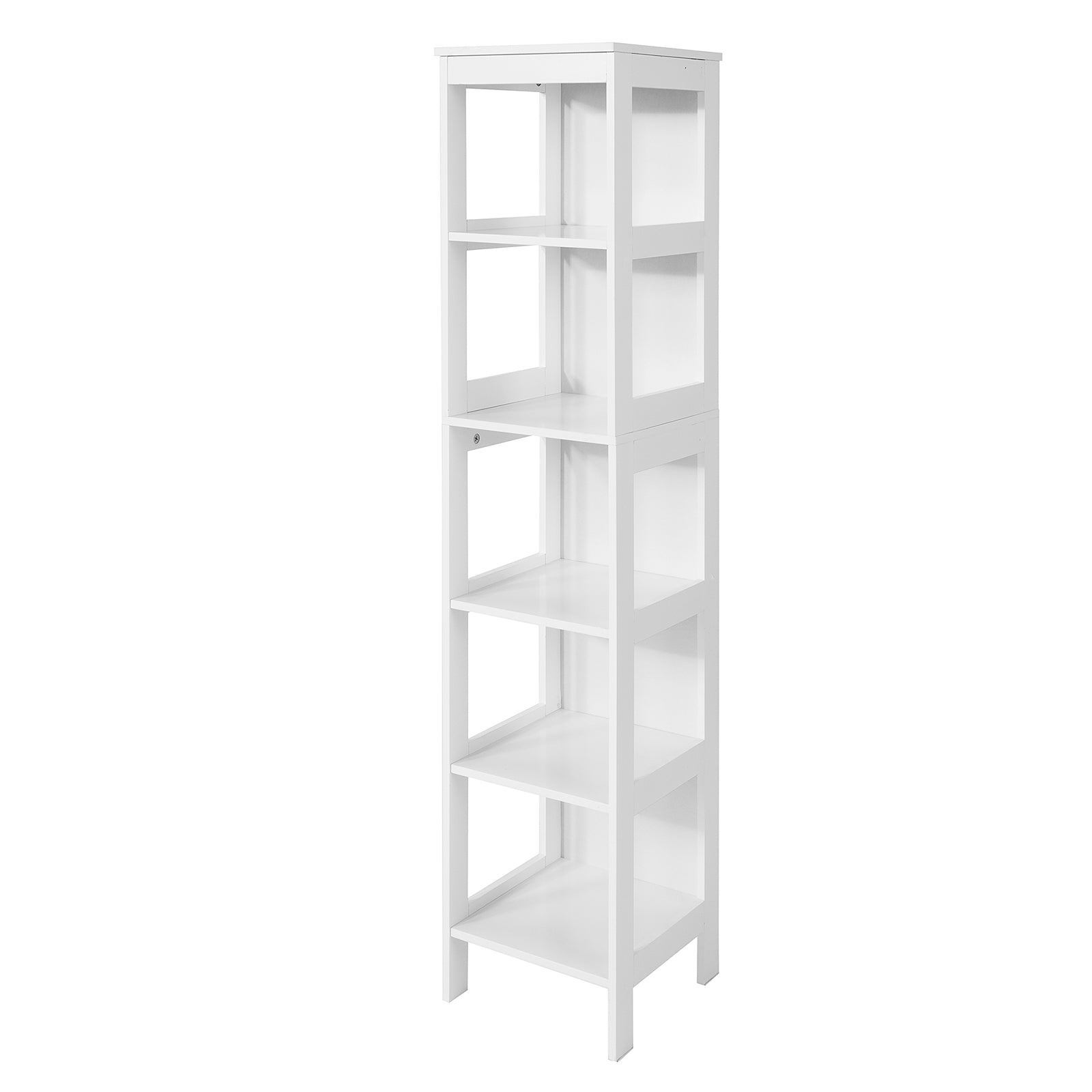 foto del prodotto mobiletto da bagno salvaspazio scaffale scala con 5 ripiani lunghezza 30x30x139 cm, bianco bzr14 w