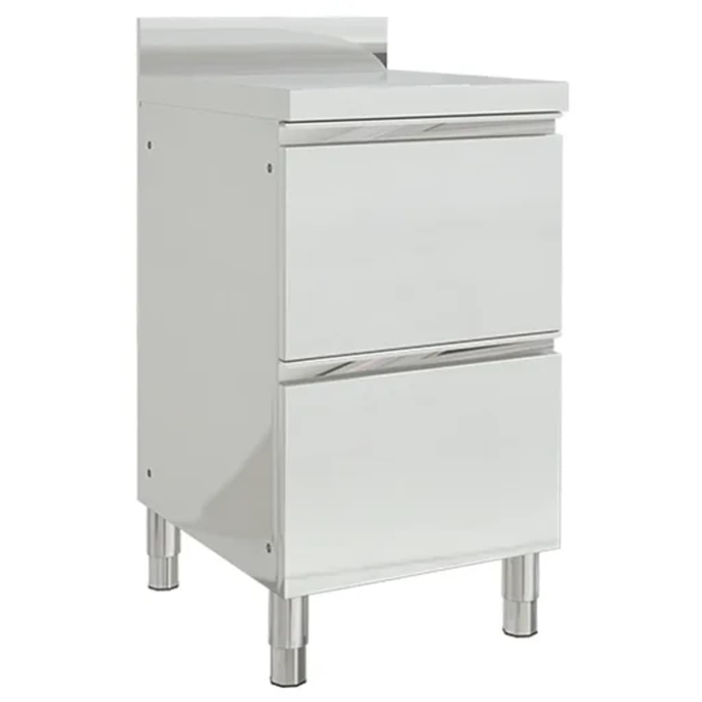 foto del prodotto mobiletto da cucina commerciale con 2 cassetti in acciaio inoxcod mxl 79271
