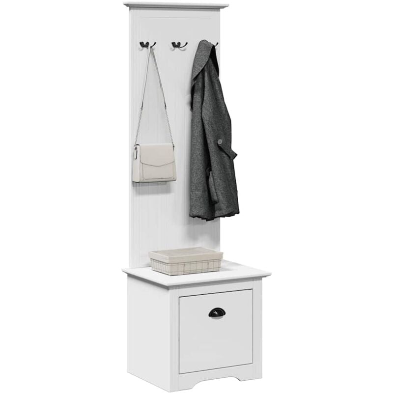 foto del prodotto mobiletto da ingresso con ganci bodo bianco 50x40x157 cm vidaxl