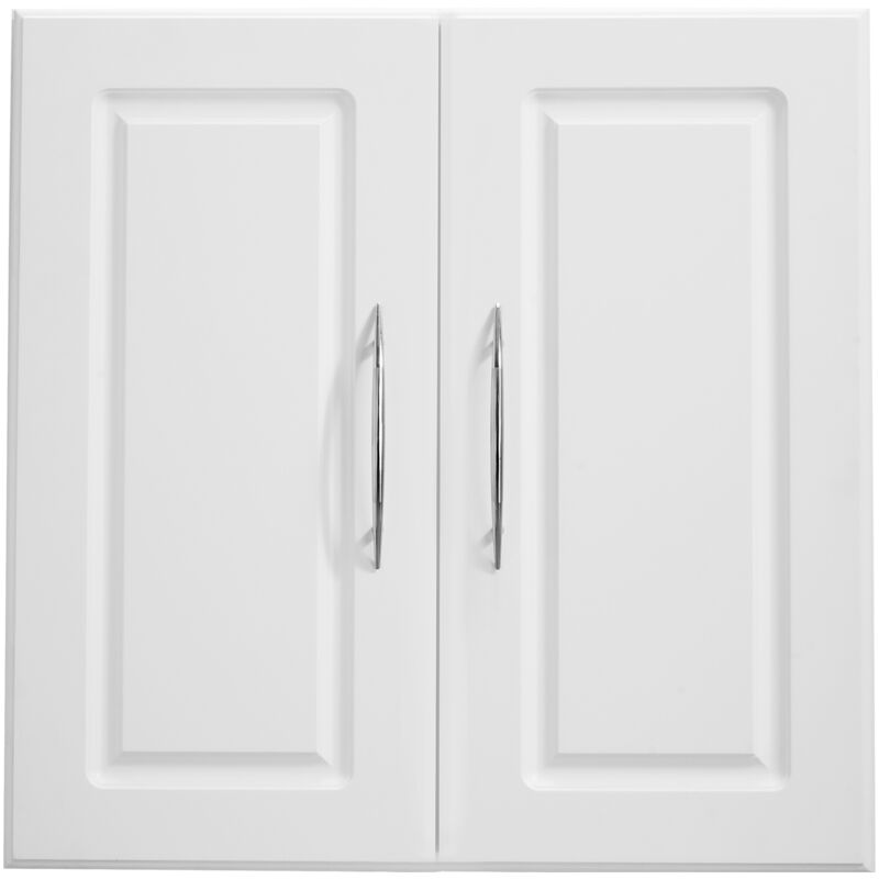 foto del prodotto mobiletto da parete per lavanderia, armadietto a 2 ripiani con 3 ante, con ripiano regolabile, ideale per cucina, garage e lavanderia, bianco 30 x 60
