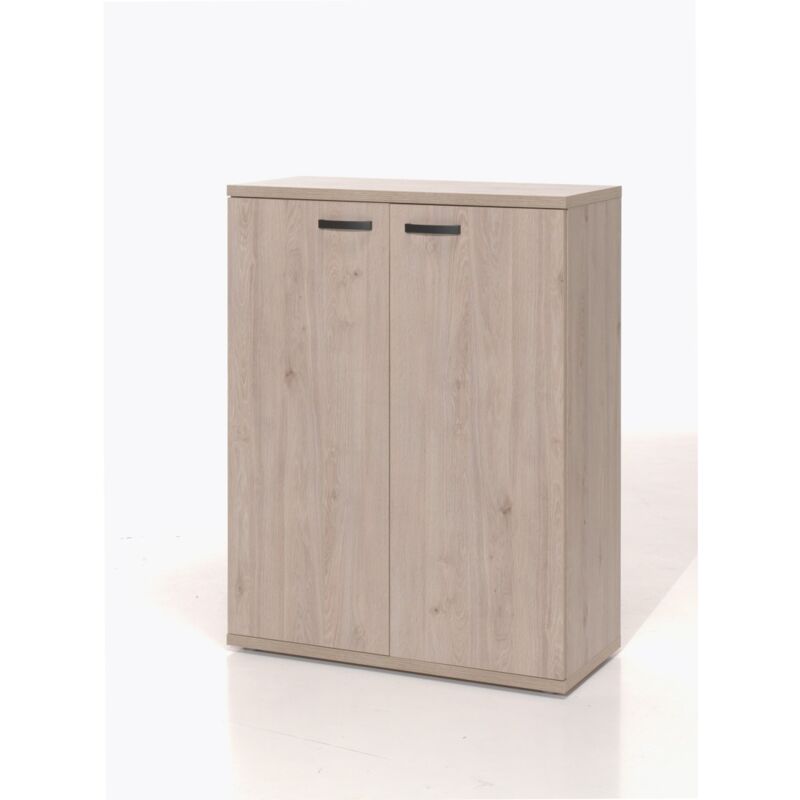 foto del prodotto mobiletto da ufficio con 2 ante colore rovere chiaro collezione yukon