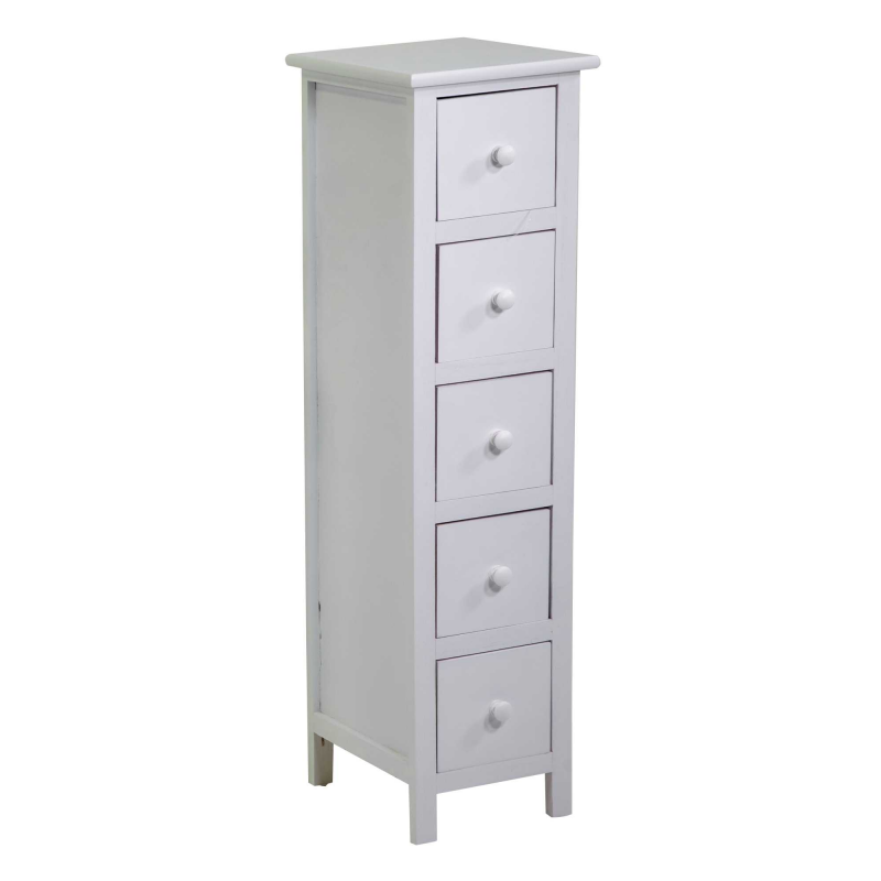 foto del prodotto mobiletto eleonora bianco 5 cassetti cm 25x28h92