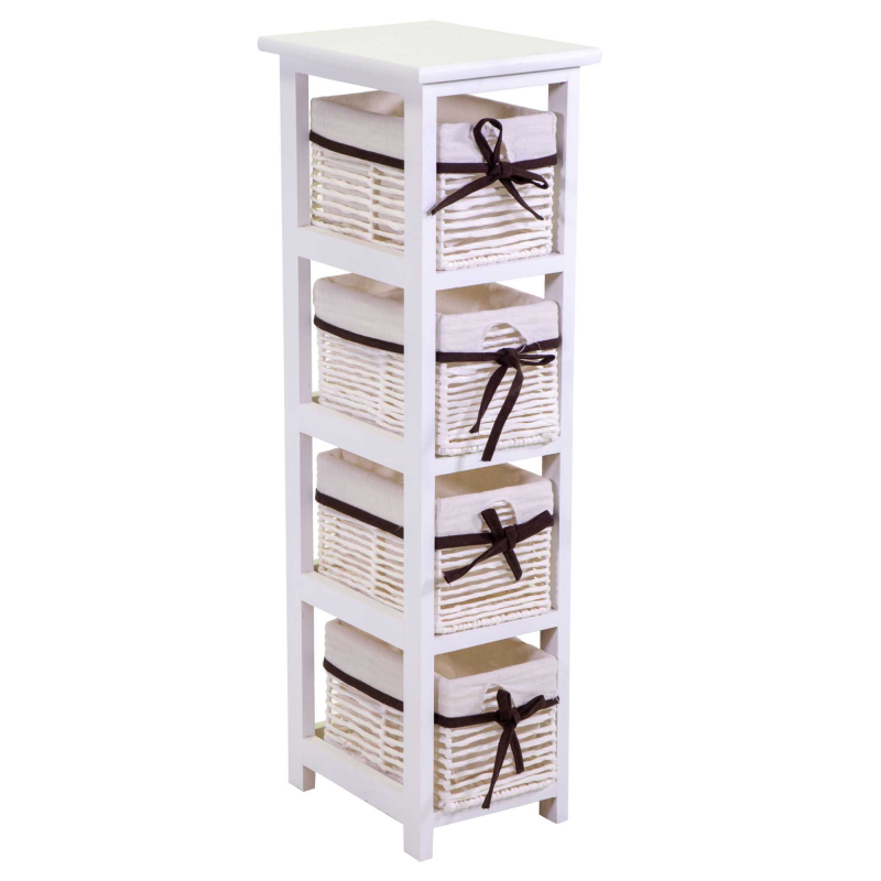 foto del prodotto mobiletto hilary cassettiera bianco 4 cassetti cm 22x28h81