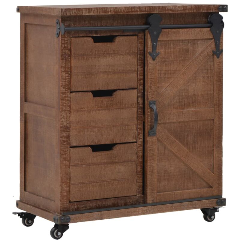 foto del prodotto mobiletto in legno massello di abete 64x33,5x75 cm marrone vidaxl