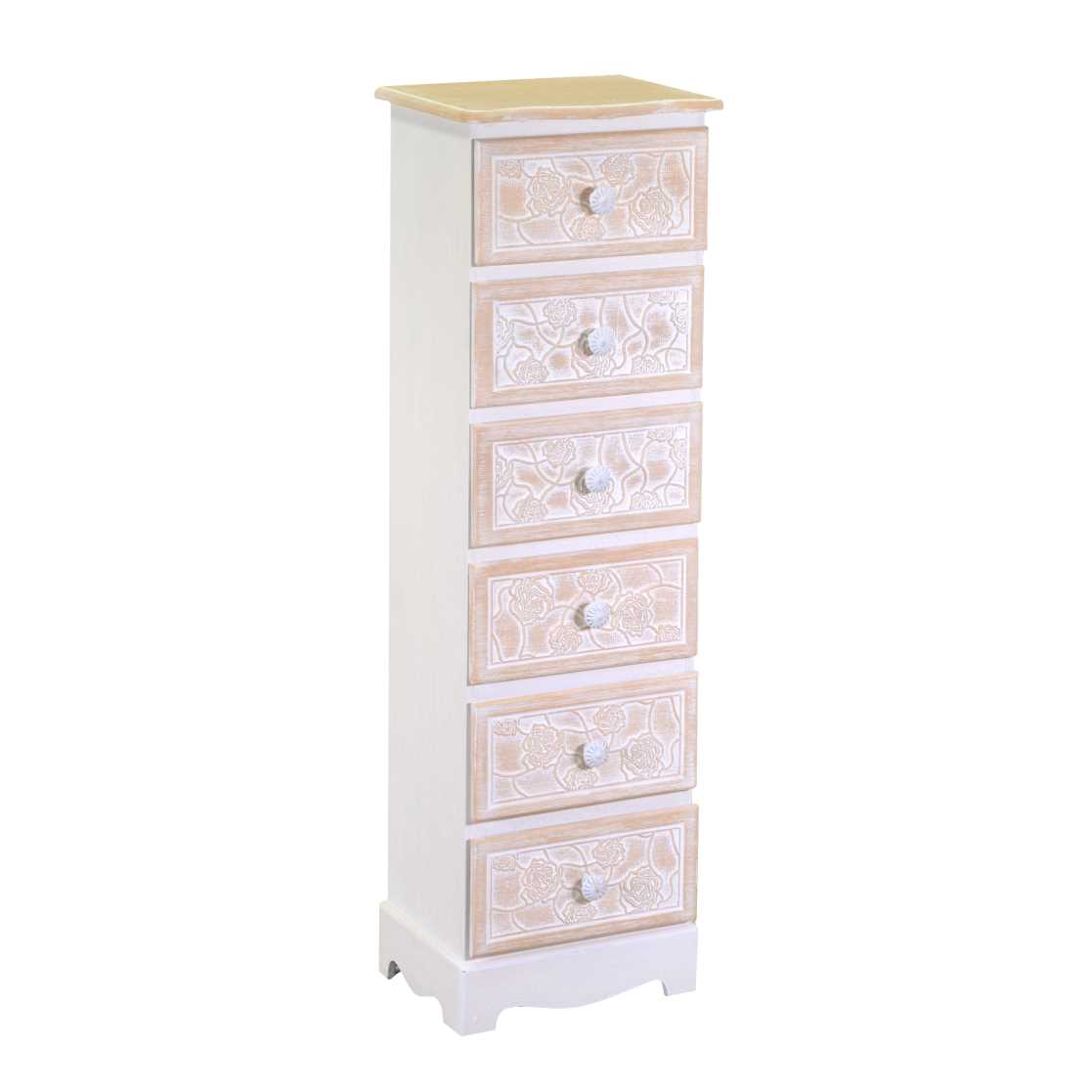 foto del prodotto mobiletto legno andorra 6 cassetti cm29x23h95