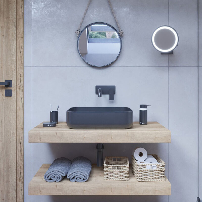 foto del prodotto mobiletto natural 80x8x50 cm attacco per mobiletto dolce 39,5 cm, halifax rovere naturale marrone chiaro egger