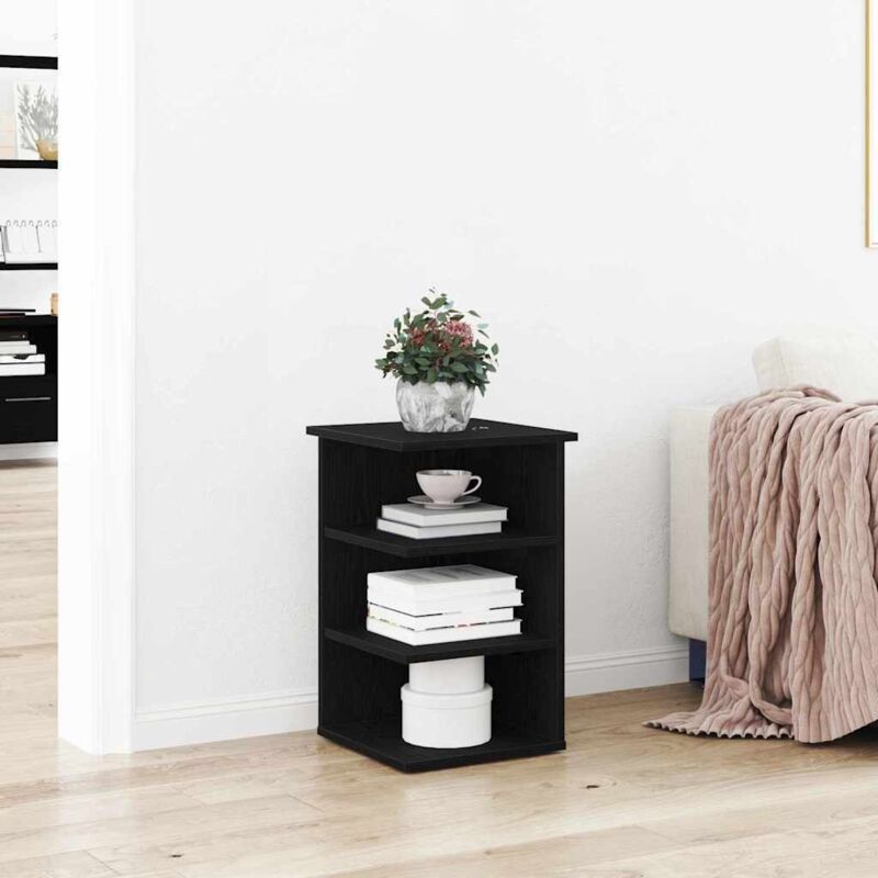 foto del prodotto mobiletto nero rovere 35x35x55 cm legno ingegnerizzato vidaxl