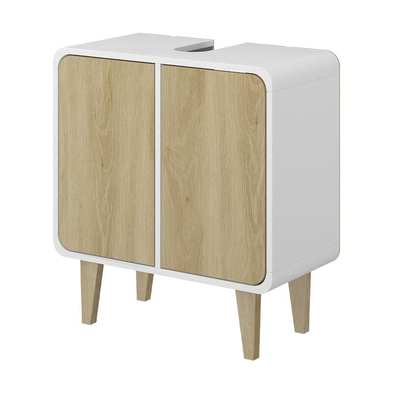 foto del prodotto mobiletto per lavabo arla, bianco quercia, 60 x 61 cm vicco