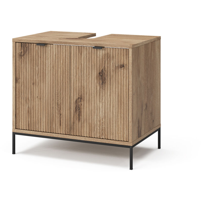 foto del prodotto mobiletto per lavabo eliza, quercia vichinga, 60 x 63 cm con 2 porte vicco