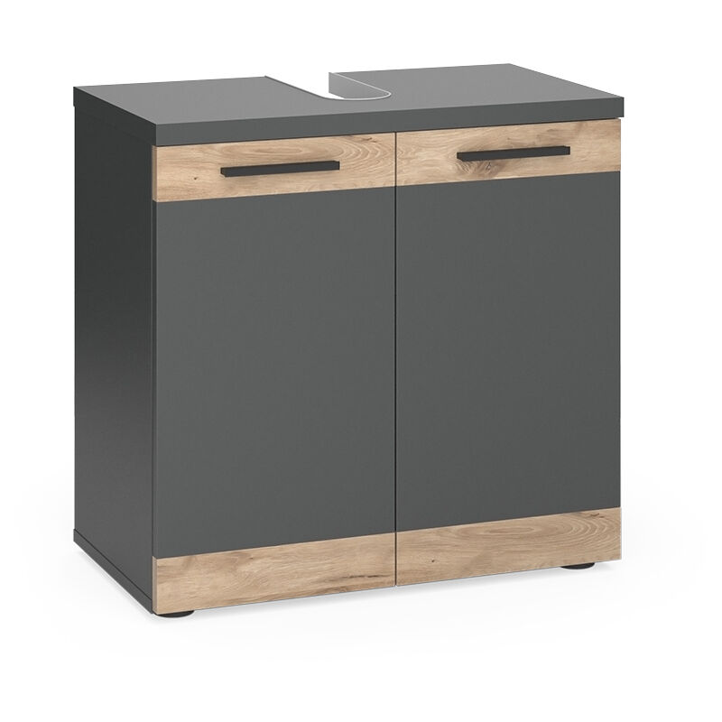 foto del prodotto mobiletto per lavabo niko, antracite quercia vichinga, 60 x 59.1 cm, vicco