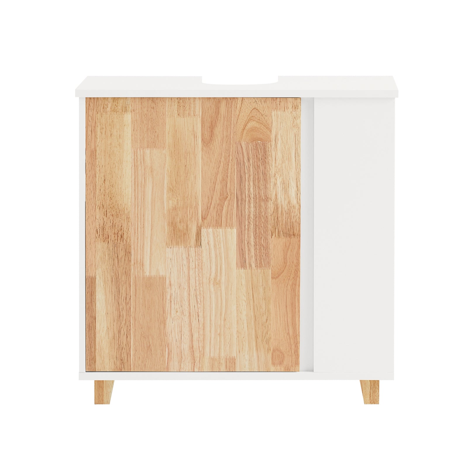 foto del prodotto mobiletto per lavandino bagno mobile sotto lavabo con 1 anta bianco naturale 60x29x60cm bzr75 w sobuy