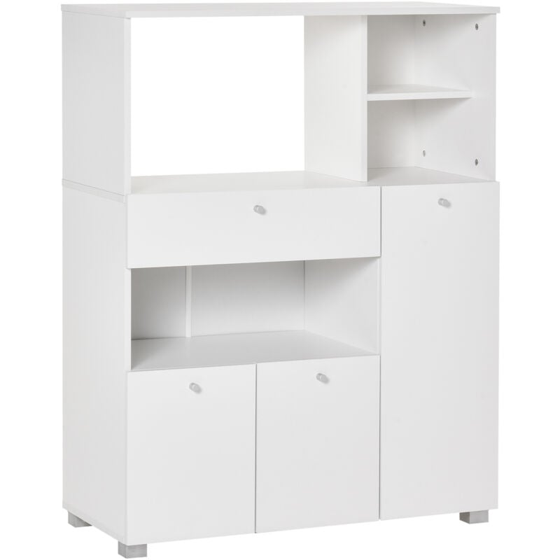 foto del prodotto mobiletto per microonde con armadietti e cassetto in legno 90x40x120 cm homcom