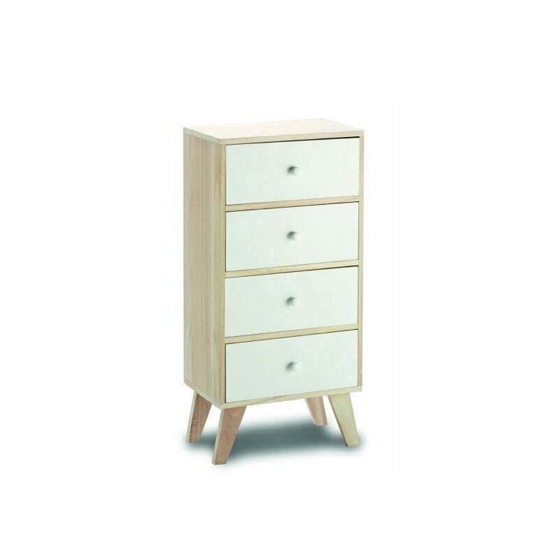 foto del prodotto mobiletto soggiorno, ufficio, 4 cassetti in legno paulownia 40x25x66,5h slome