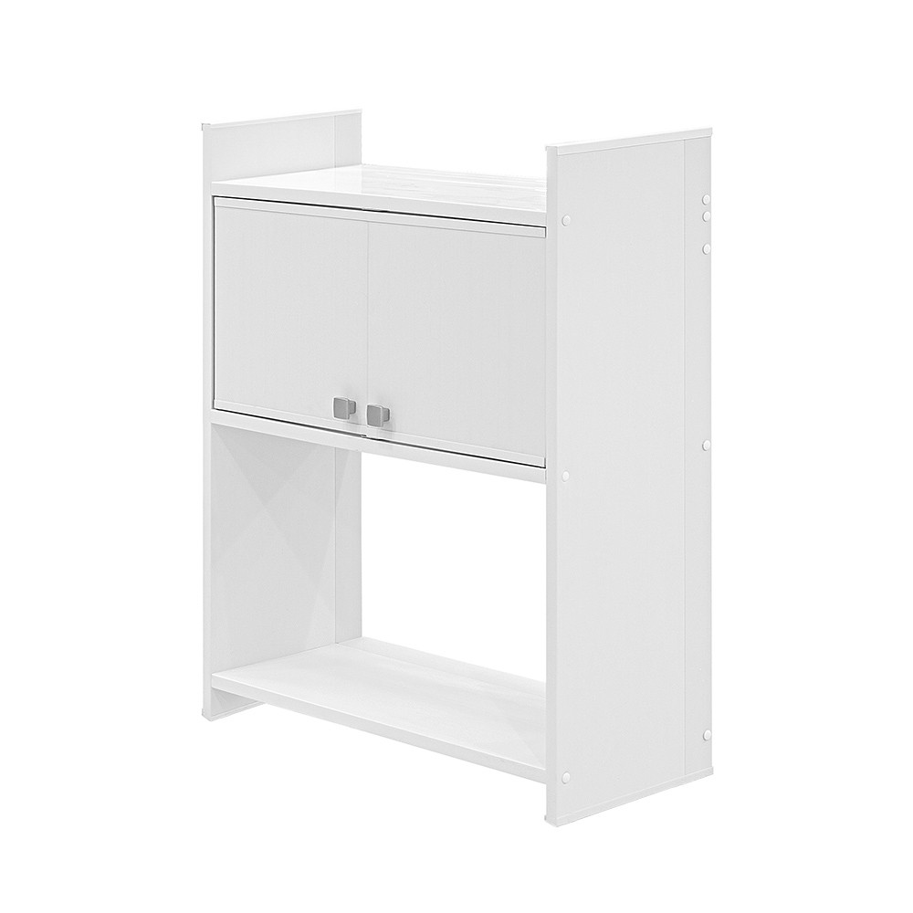 foto del prodotto mobiletto sopra lavatrice in pvc bianco in kit di montaggio