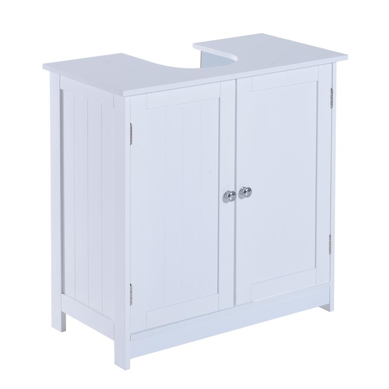 foto del prodotto mobiletto sottolavello in mdf per bagno con 2 ante 60x30x60 cm bianco