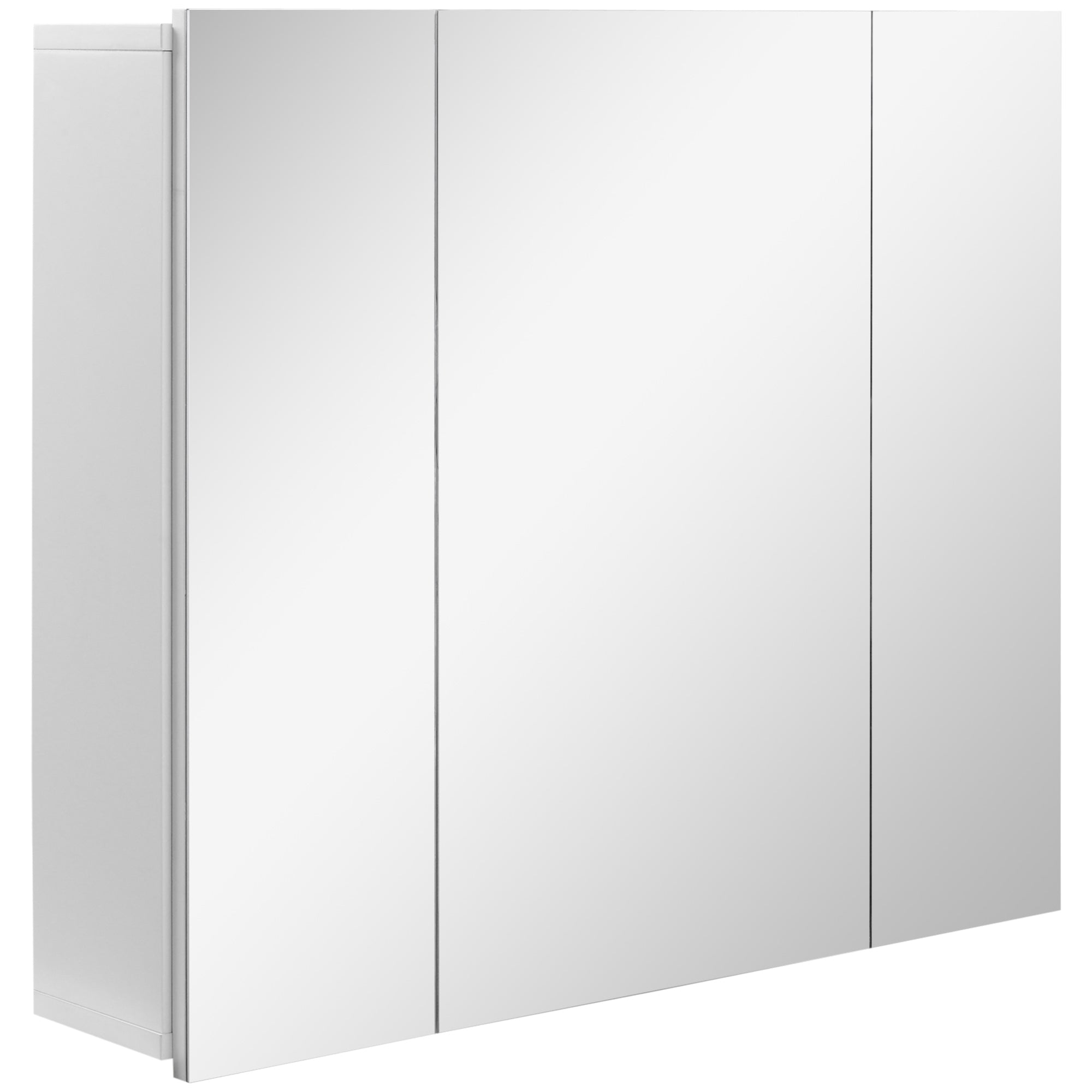 foto del prodotto mobiletto specchiera da bagno 3 ante 70x15x60 cm in mdf bianco