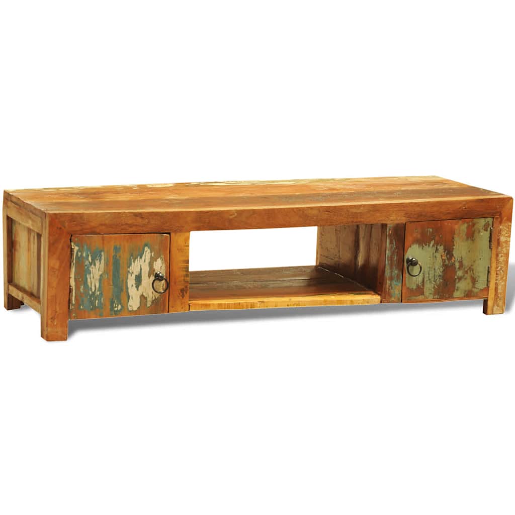 foto del prodotto mobiletto tv con 2 ante in legno di recupero vintage