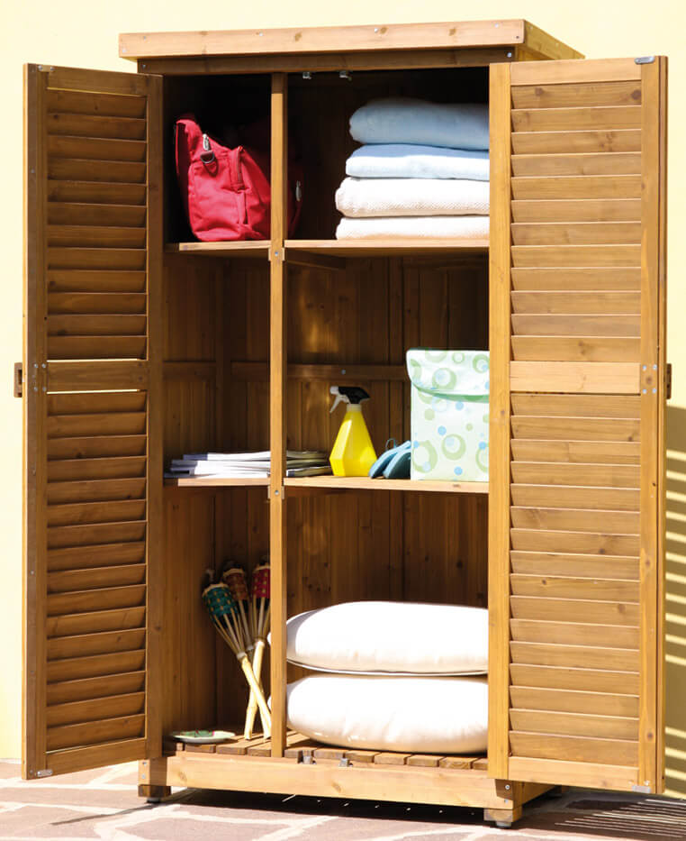 foto del prodotto mobiletto utile 4 armadio casetta portattrezzi in legno 87x45x160 cm