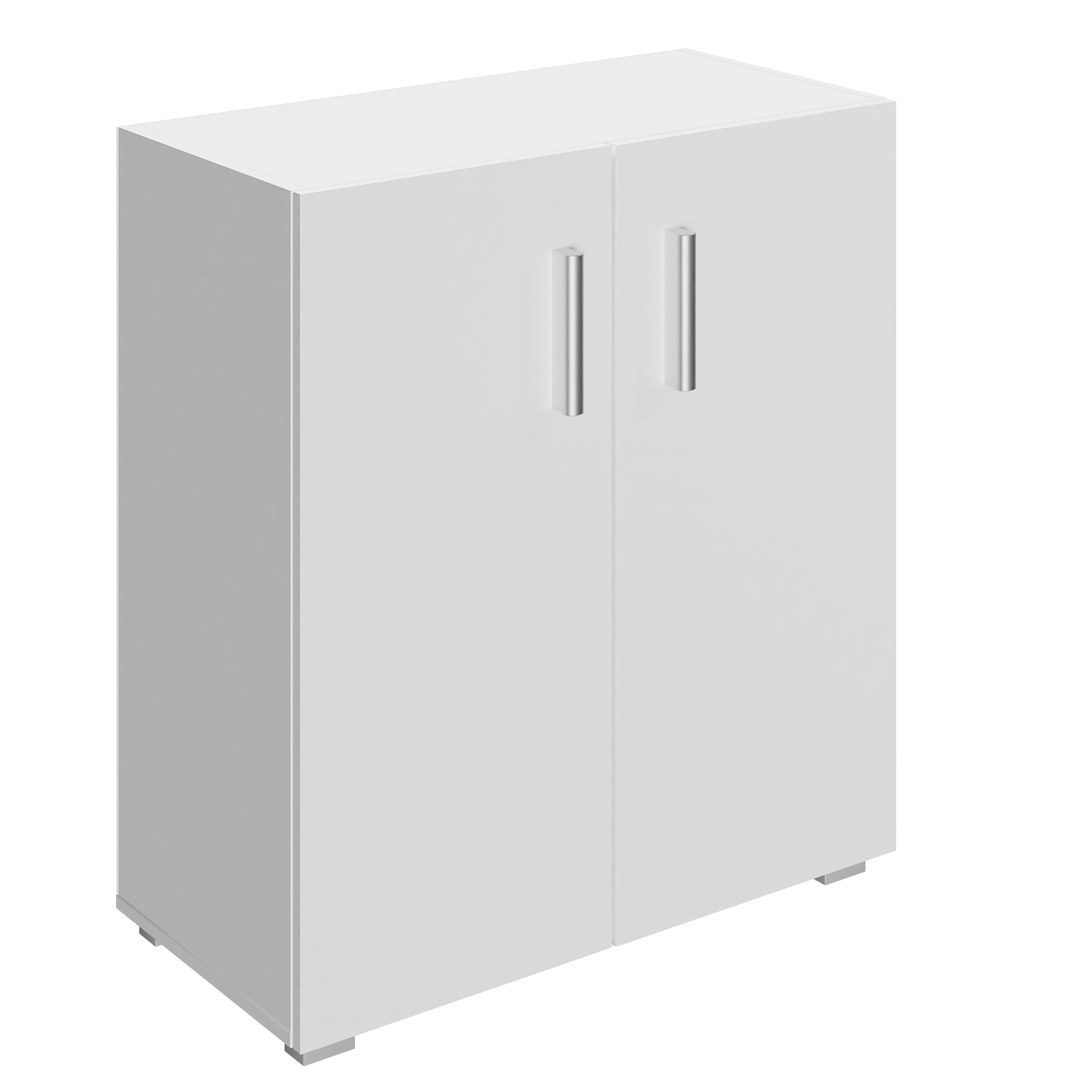 foto del prodotto mobiletto vela 2 ripiani 2 ante bianco mdf 77x60x30cm