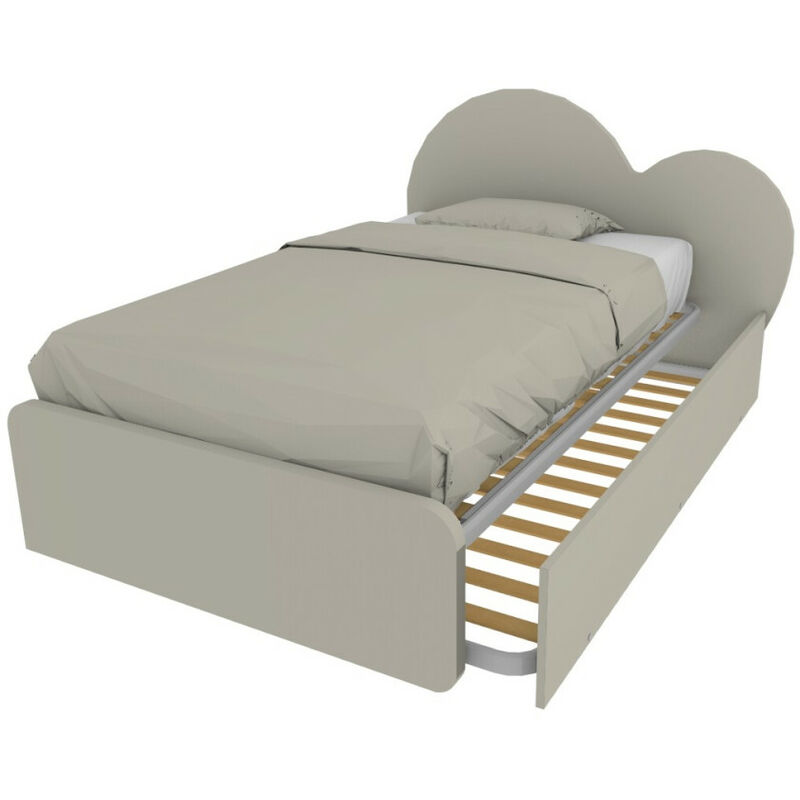 foto del prodotto mobilfino camerette letto a cuore 1 piazza e mezza con secondo letto estraibile perfetto per camerette ecru cappuccino