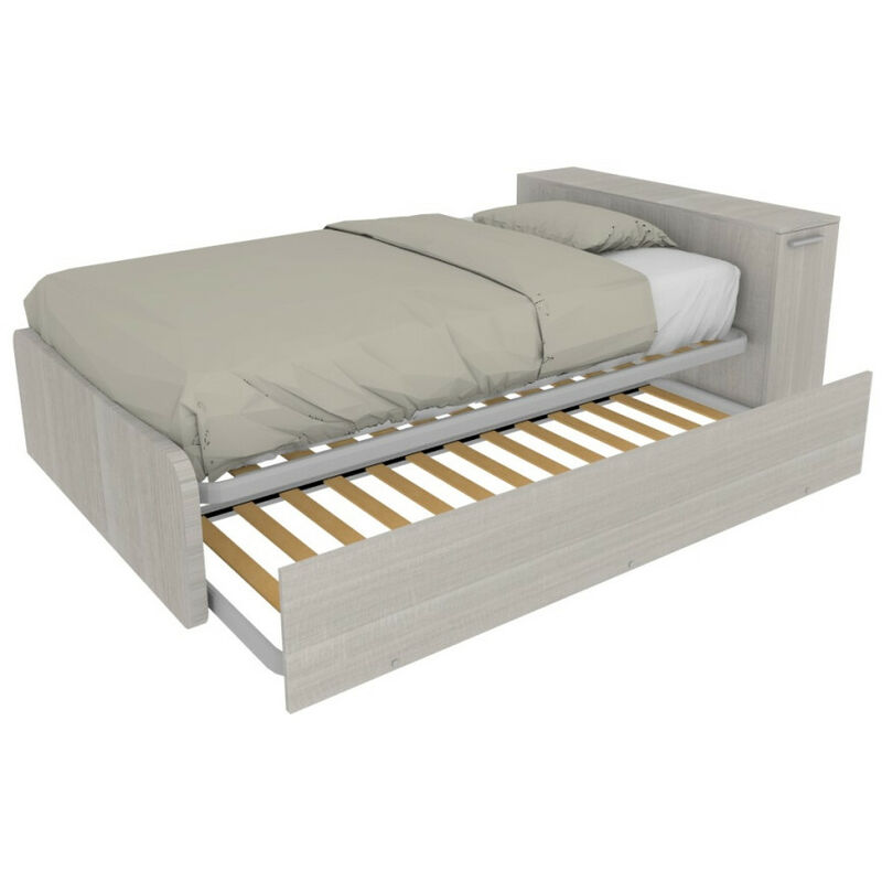 foto del prodotto mobilfino camerette letto una piazza e mezza 120x190 con contenitore e secondo letto estraibile rovere rock
