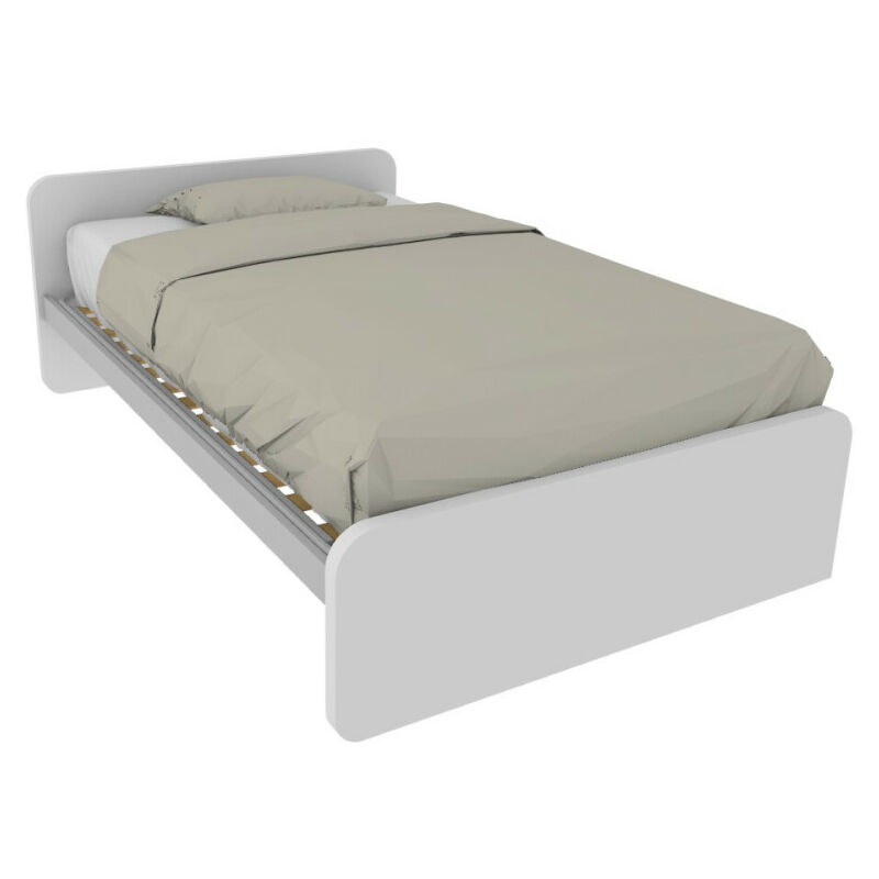 foto del prodotto mobilfino camerette letto una piazza e mezza con rete, ideale per camerette bianco