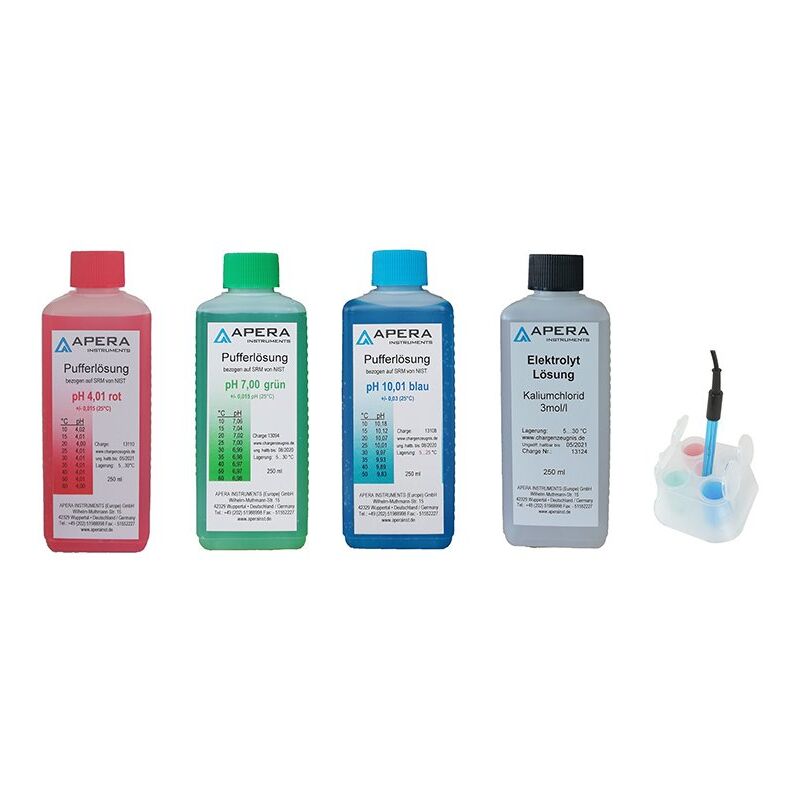 foto del prodotto mobili 2g apera instruments soluzione di calibrazione ph 4.01 7.00 10.01 soluzione kcl apera instruments calbox