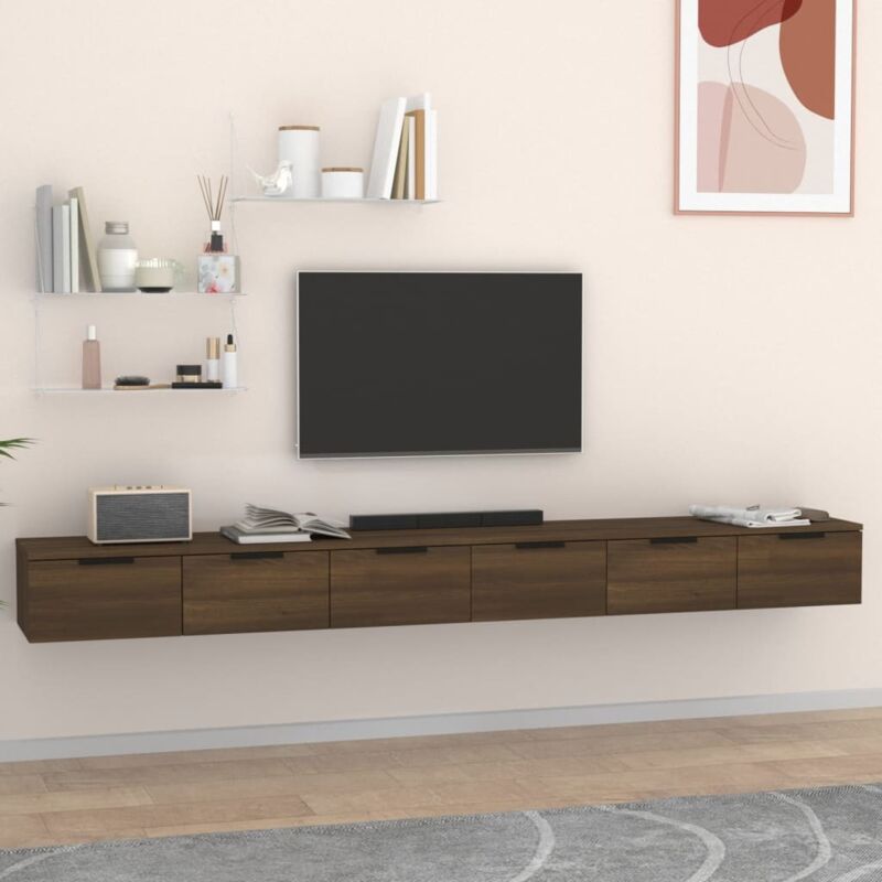 foto del prodotto mobili a muro 2 pz rovere marrone 102x30x20cm legno multistrato vidaxl