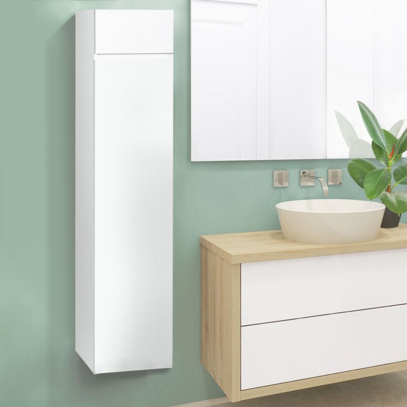 foto del prodotto mobili bagno colonna bianco lila