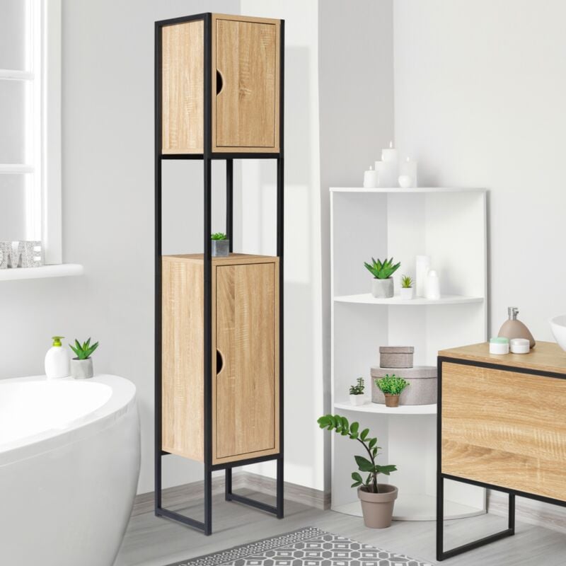 foto del prodotto mobili bagno su piedi colonna a 2 ante dal design industriale detroit