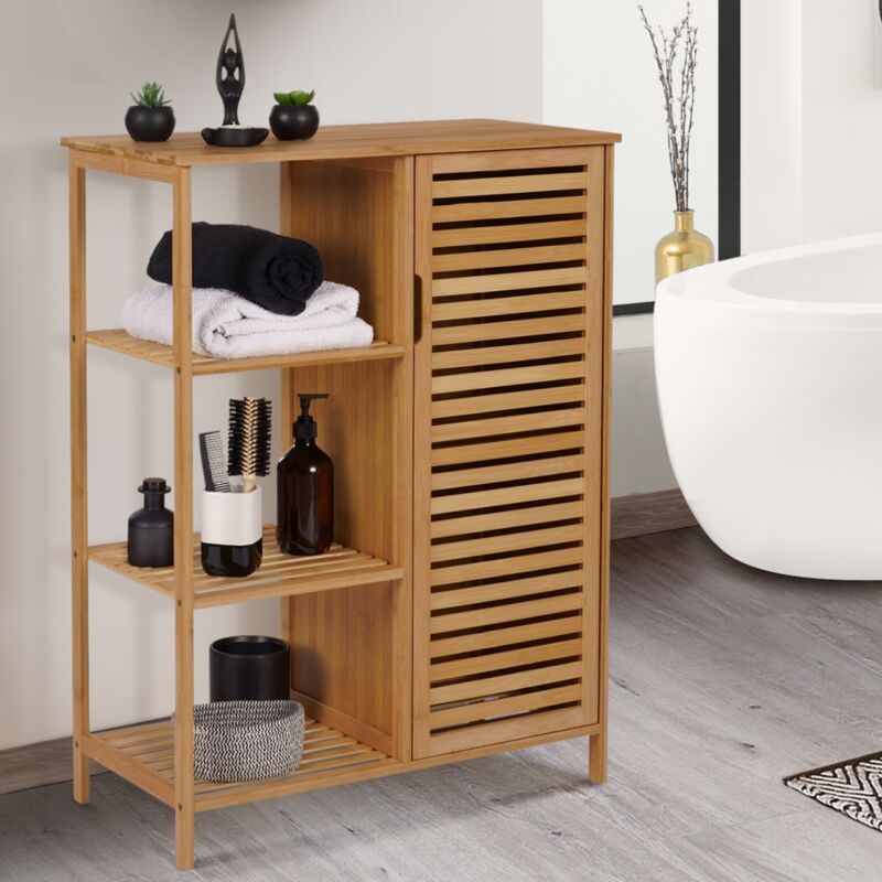 foto del prodotto mobili contenitori bagno in bamb con 3 ripani y armardio bea
