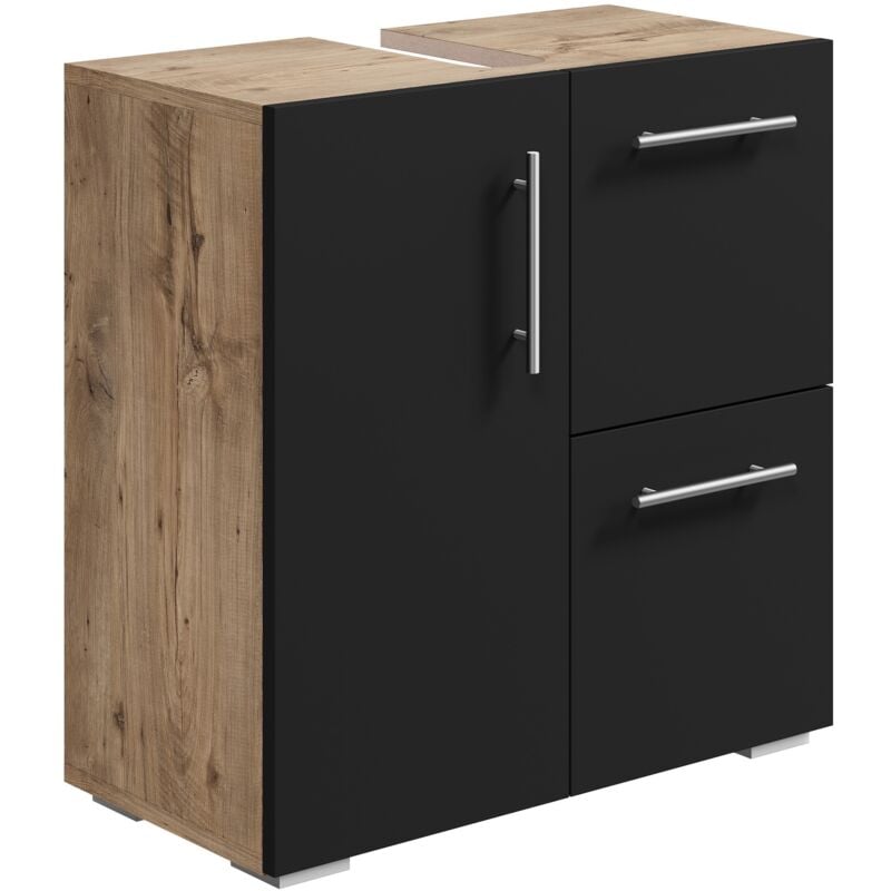 foto del prodotto mobili da bagno mars 60 x 30 x 60cm rovere castagno con grigio armadio